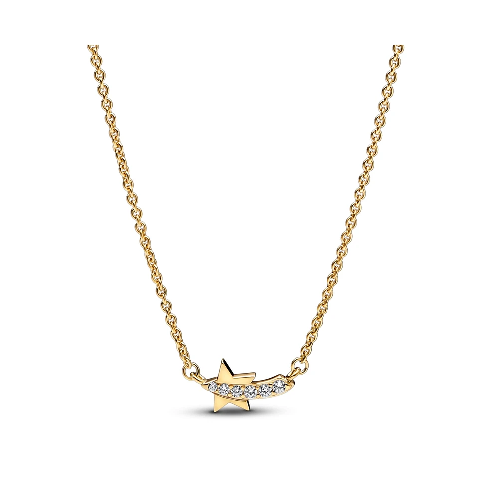 Pandora Gold-Plated Shooting Star Pave Collier Pendant Necklace