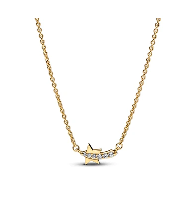 Pandora Gold-Plated Shooting Star Pave Collier Pendant Necklace