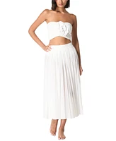 Carmen Marc Valvo Women's Pleated Cover-Up Midi Skirt