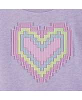 Andy & Evan Toddler Girls Toddler/Child Purple Heart Terry Sweatshirt & Shorts Set