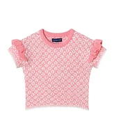 Andy & Evan Toddler Girls Toddler/Child Pink Crochet Top Shorts Set