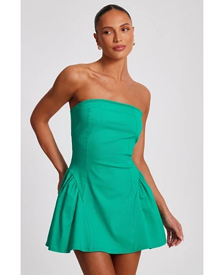 Quiz Women's Bengaline Bandeau Drop Waist Mini Dress