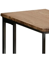 Modern C-Shaped Side End Table with 2 Usb Ports & 1 Charging Port for Convenience