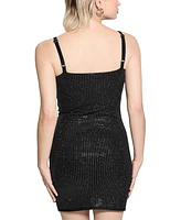 Guess Women's Khloe Rhinestone Sleeveless Sweater Dress