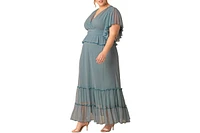 Kiyonna Plus Graceful Tiered Mesh Gown
