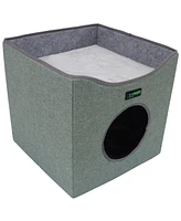 Foldable Cat Condo: Sage Green