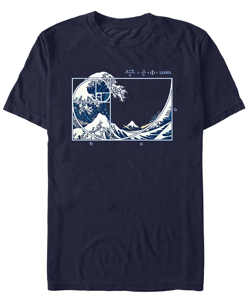 Design By Humans Men's The Great Fibonacci Wave Short Sleeve T-Shirt