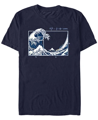 Design By Humans Men's The Great Fibonacci Wave Short Sleeve T-Shirt