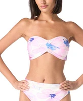 Carmen Marc Valvo Womens Twist Bikini Top Ruched Bottoms