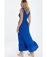 Quiz Women's Bubble Crepe Tie Detail Maxi Dress