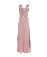 Quiz Women's Chiffon Embellished Wrap maxi Dress