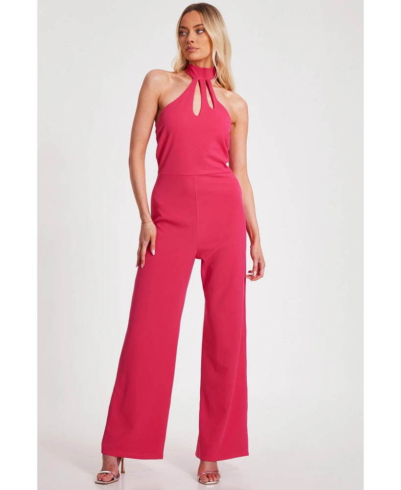 Quiz Women's Scuba Crepe Halterneck Jumpsuit