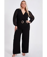 Quiz Plus Chiffon Wrap Buckle Jumpsuit