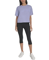 Calvin Klein Performance Women's Cotton Raised Logo Cropped T-Shirt