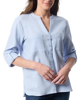 Gloria Vanderbilt Women's Sabina Woven Split-Neck Shirt