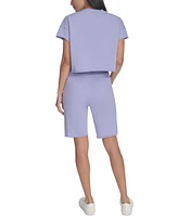 Calvin Klein Performance Women's French Terry 2-Tone Logo Crop T-Shirt