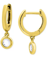 Giani Bernini Round Cubic Zirconia Charm Huggie Earrings
