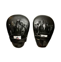 Amber Fight Gear Genuine Leather Extreme Curved Target Focus Punching Mitts for Mma, Kickboxing, Muay Thai Martial Arts Sparring with Wrist Support