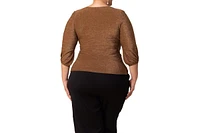 Kiyonna Plus Celeste Sparkle Faux Wrap Top