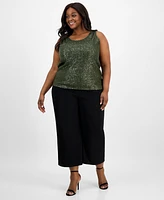 Anne Klein Plus Sequinned Sleeveless Top