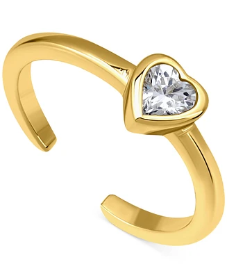 Giani Bernini Cubic Zirconia Heart Adjustable Toe Ring Sterling Silver (also 18k Gold-Plated Silver), Exclusively at Macy's