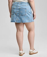 And Now This Trendy Plus Floral-Embroidered Denim Skirt, Exclusively at Macy's