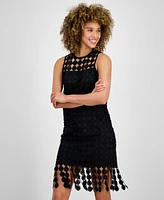 Anne Klein Women's Circle Fringe Sleeveless Sheath Dress