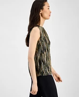Anne Klein Women's Round Neck Sleeveless Top