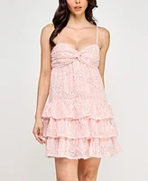 Seni & Cade Juniors' Sequin Embellished Sleeveless A-Line Dress