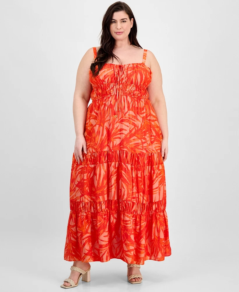 Taylor Plus Tiered Floral-Print Maxi Dress