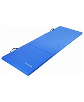 BalanceFrom Fitness GoGym 6' x 2' x 1.5" Folding 3 Panel Exercise Gym Mat, Blue