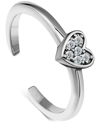 Giani Bernini Cubic Zirconia Heart Adjustable Toe Ring Sterling Silver (also 18k Gold-Plated Silver), Exclusively at Macy's