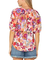 Liverpool Los Angeles Women's Floral Short-Sleeve Blouse