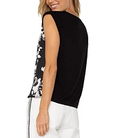 Liverpool Los Angeles Women's Printed Satin-Front Top