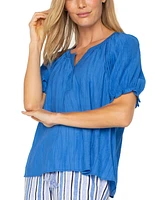 Liverpool Los Angeles Women's Draped Short-Sleeve Blouse