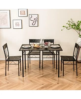 5-Piece Dining Table Set for 4 with Kitchen and Chairs