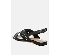 Calluna Stud Embellished Buckled Flats