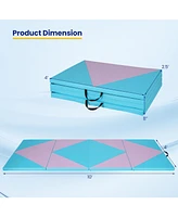 4-Panel Pu Leather Folding Exercise Gym Mat with Hook and Loop Fasteners