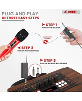 5 Core Wireless Microphone Pair Uhf Professional Handheld Microfonos Inalambricos Cordless Mic System Wm Uhf 02-red+Blk