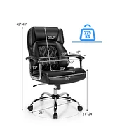 Height Adjustable Big and Tall Office Chair Computer Desk with Metal Base