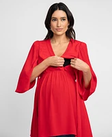 Seraphine Women's Maternity Flutter Sleeve Wrap Top