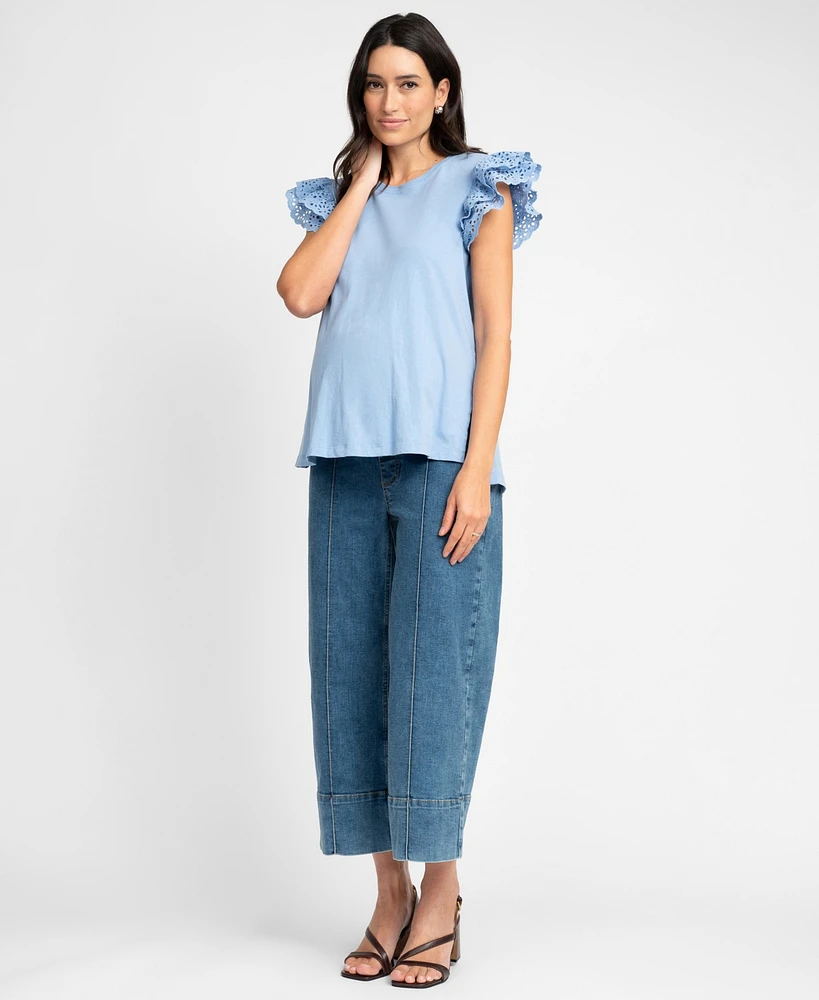 Seraphine Women's Maternity Flutter Sleeve Top