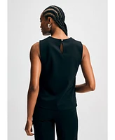 Isaac Mizrahi Women's Jewel Neck Ponte Shell
