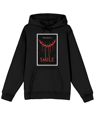 Smile Men's What Makes You… Poster Long Sleeve Adult Black Hooded Sweatshirt-3XL