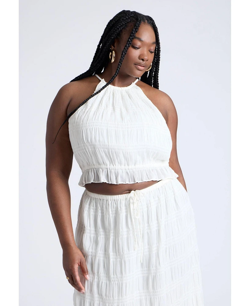 Eloquii Plus Ruched Tiered Top