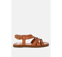 Anemone Studded Flat Gladiator Sandals