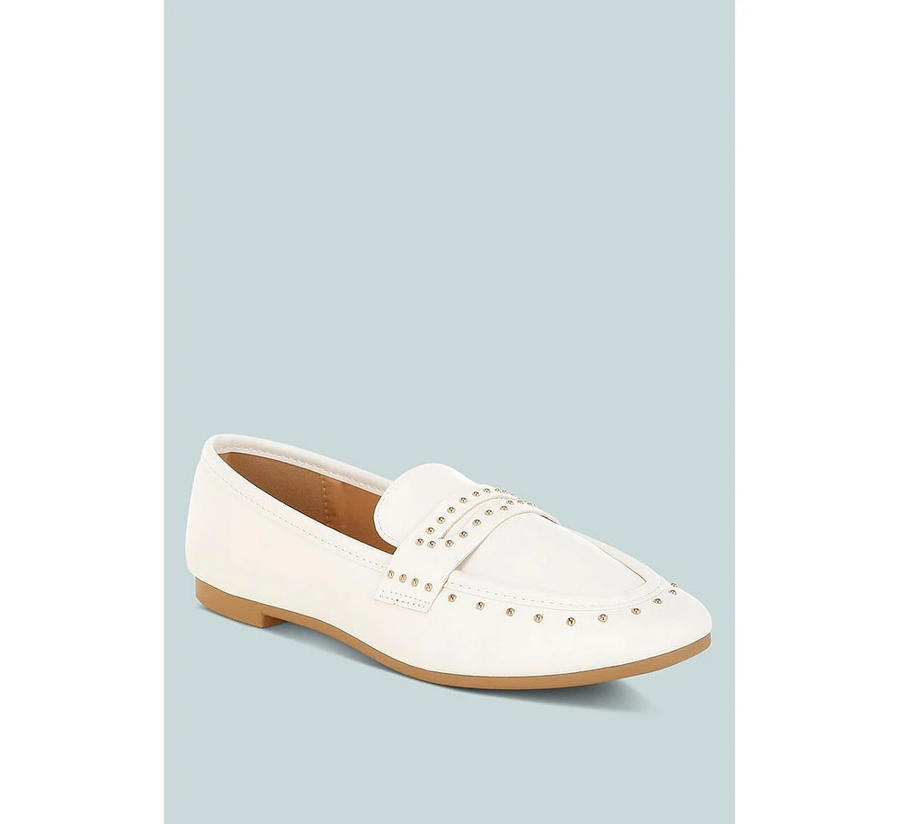 Dorlina Studded Faux Leather Loafers