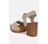 Lhasa Real Suede Leather Clog Sandals