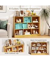 3-Tier Open Bookcase 8-Cube Floor Standing Storage Shelves Display Cabinet