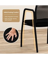Waiting Room Chair Set of 2 Office Guest Chairs with Ergonomic Mesh Backrest